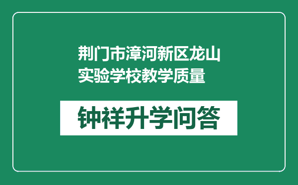 荆门市漳河新区龙山实验学校教学质量