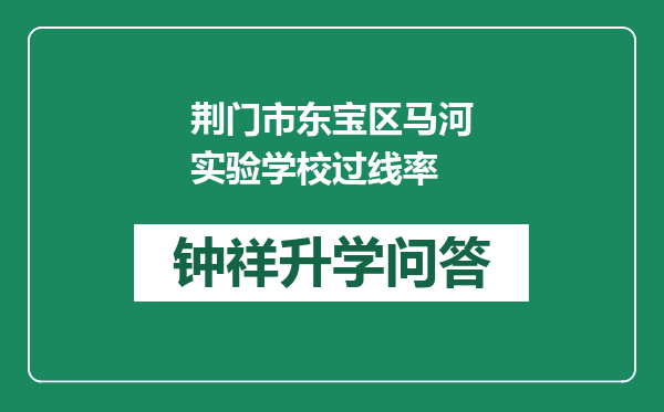 荆门市东宝区马河实验学校过线率