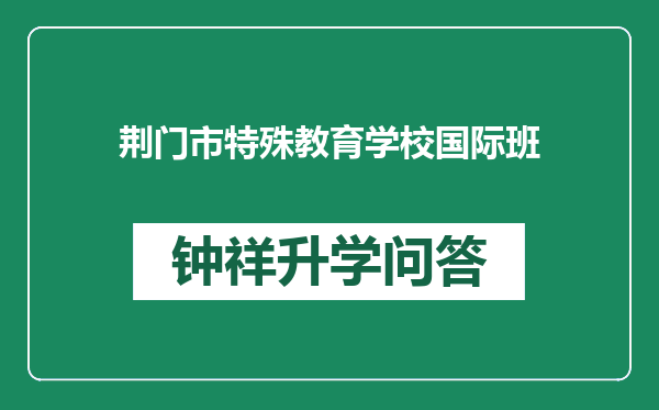 荆门市特殊教育学校国际班