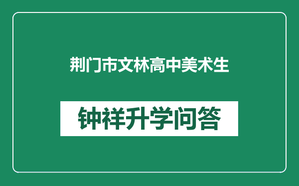 荆门市文林高中美术生