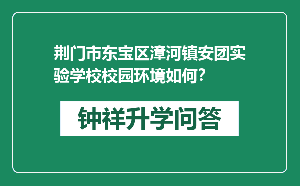 荆门市东宝区漳河镇安团实验学校校园环境如何？