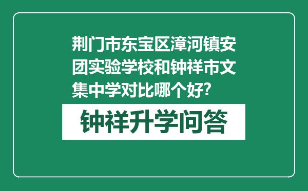 荆门市东宝区漳河镇安团实验学校和钟祥市文集中学对比哪个好？