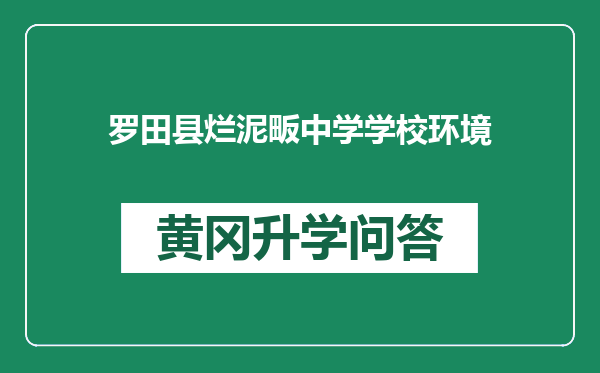 罗田县烂泥畈中学学校环境