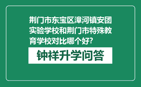 荆门市东宝区漳河镇安团实验学校和荆门市特殊教育学校对比哪个好？