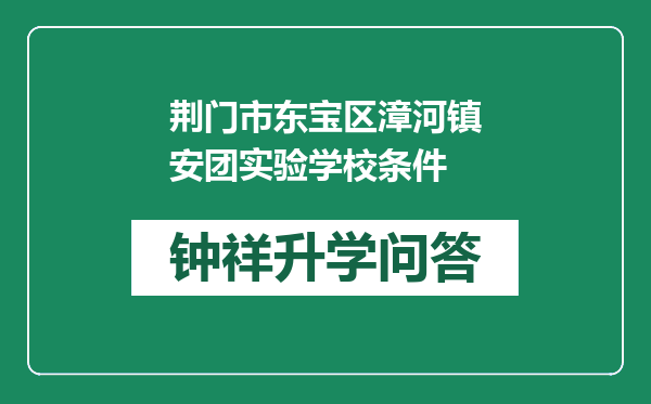 荆门市东宝区漳河镇安团实验学校条件