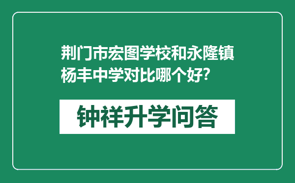 荆门市宏图学校和永隆镇杨丰中学对比哪个好？