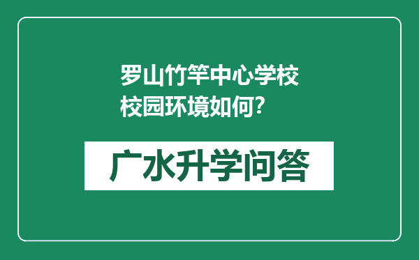 罗山竹竿中心学校校园环境如何？