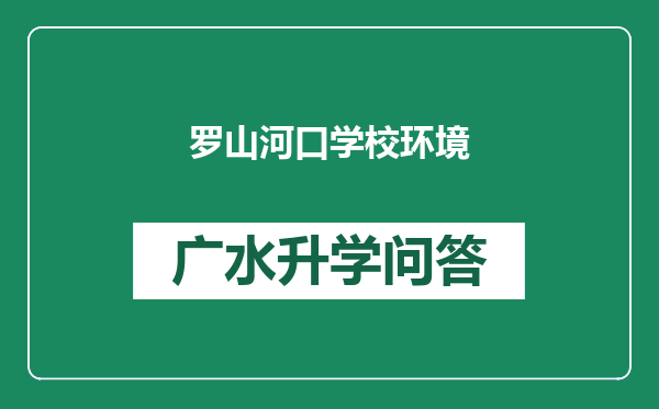 罗山河口学校环境