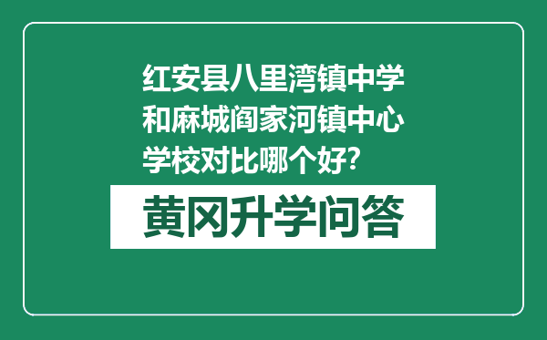 红安县八里湾镇中学和麻城阎家河镇中心学校对比哪个好？