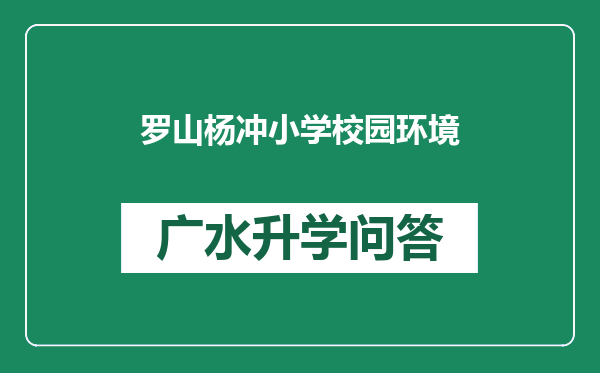 罗山杨冲小学校园环境