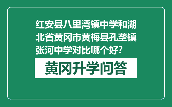 红安县八里湾镇中学和湖北省黄冈市黄梅县孔垄镇张河中学对比哪个好？