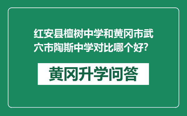 红安县檀树中学和黄冈市武穴市陶斯中学对比哪个好？