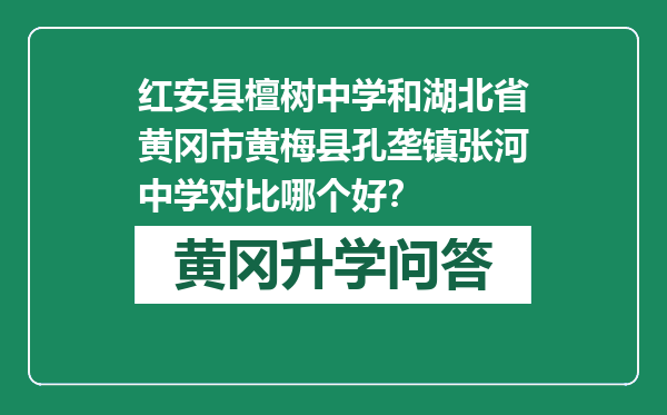 红安县檀树中学和湖北省黄冈市黄梅县孔垄镇张河中学对比哪个好？