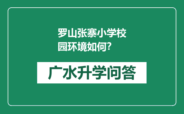 罗山张寨小学校园环境如何？