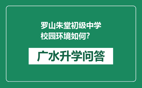 罗山朱堂初级中学校园环境如何？