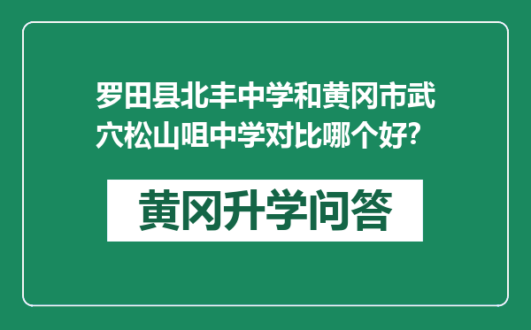 罗田县北丰中学和黄冈市武穴松山咀中学对比哪个好？