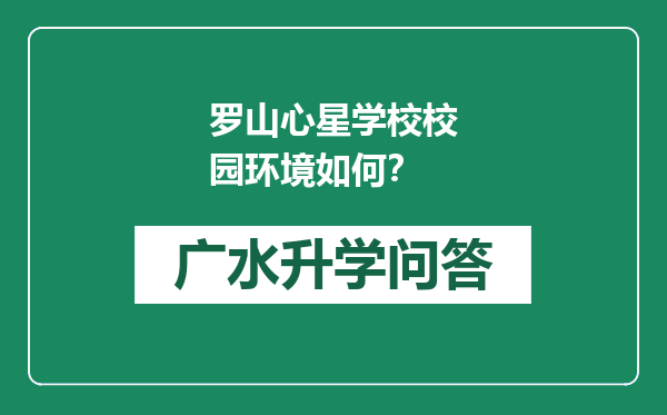 罗山心星学校校园环境如何？