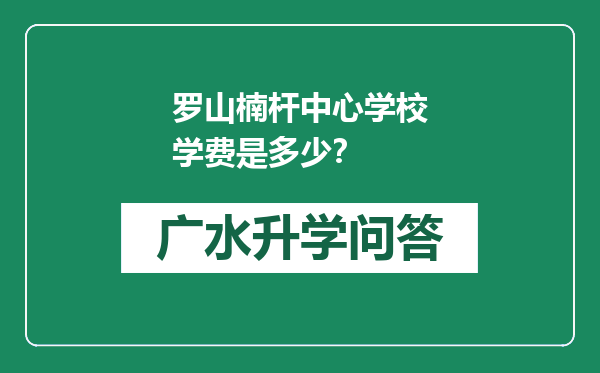 罗山楠杆中心学校学费是多少？