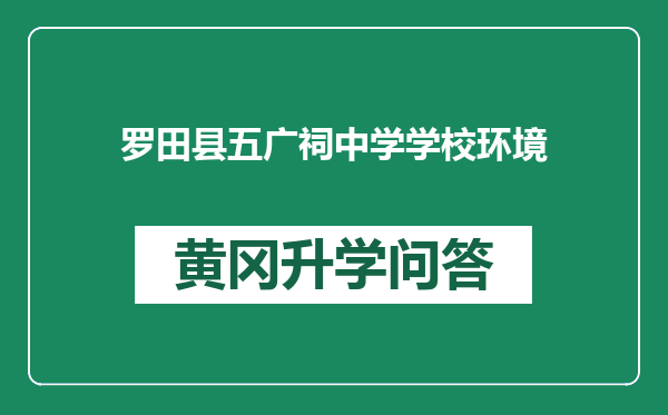 罗田县五广祠中学学校环境