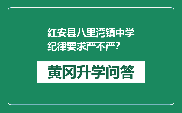 红安县八里湾镇中学纪律要求严不严？