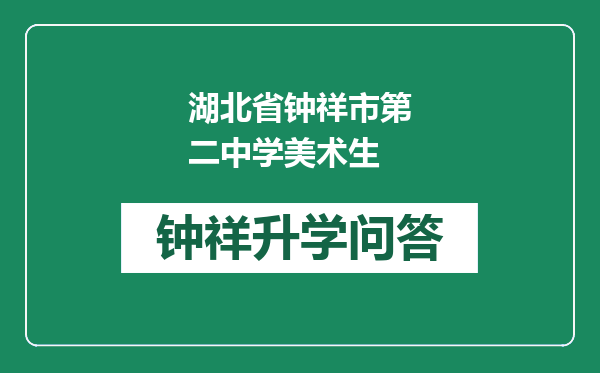 湖北省钟祥市第二中学美术生