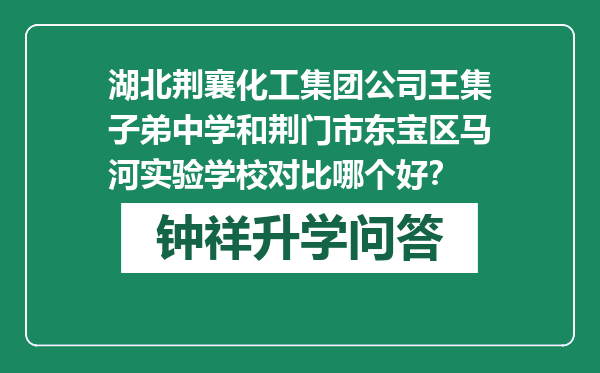 湖北荆襄化工集团公司王集子弟中学和荆门市东宝区马河实验学校对比哪个好？