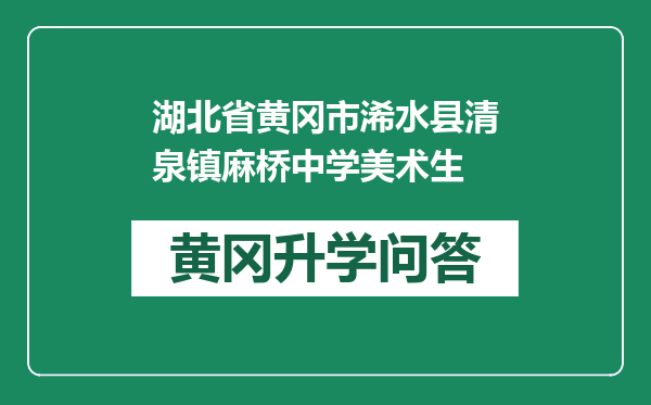 湖北省黄冈市浠水县清泉镇麻桥中学美术生