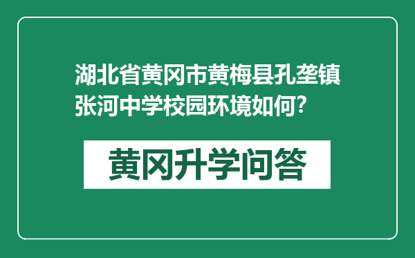 湖北省黄冈市黄梅县孔垄镇张河中学校园环境如何？