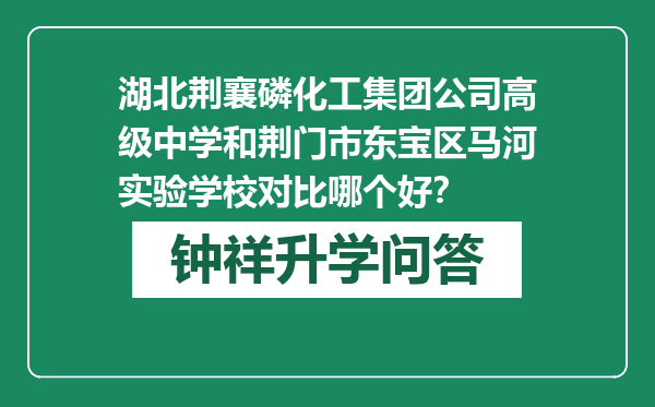 湖北荆襄磷化工集团公司高级中学和荆门市东宝区马河实验学校对比哪个好？