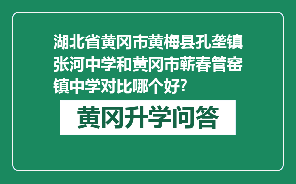 湖北省黄冈市黄梅县孔垄镇张河中学和黄冈市蕲春管窑镇中学对比哪个好？