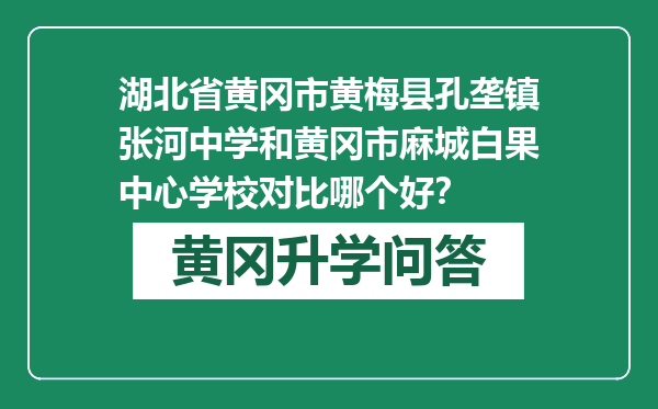 湖北省黄冈市黄梅县孔垄镇张河中学和黄冈市麻城白果中心学校对比哪个好？