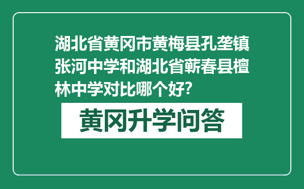 湖北省黄冈市黄梅县孔垄镇张河中学和湖北省蕲春县檀林中学对比哪个好？