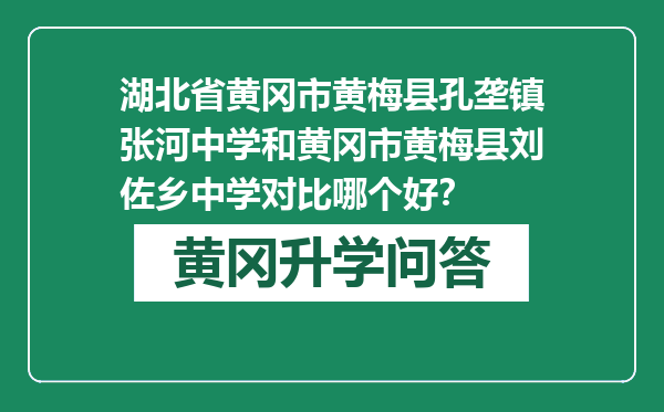 湖北省黄冈市黄梅县孔垄镇张河中学和黄冈市黄梅县刘佐乡中学对比哪个好？