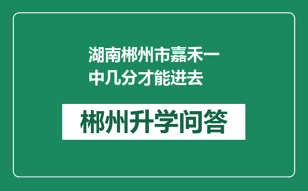 湖南郴州市嘉禾一中几分才能进去