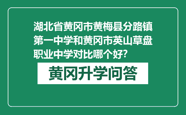 湖北省黄冈市黄梅县分路镇第一中学和黄冈市英山草盘职业中学对比哪个好？