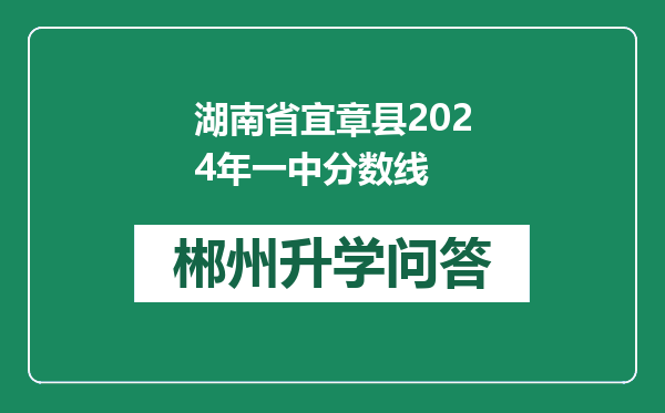 湖南省宜章县2024年一中分数线