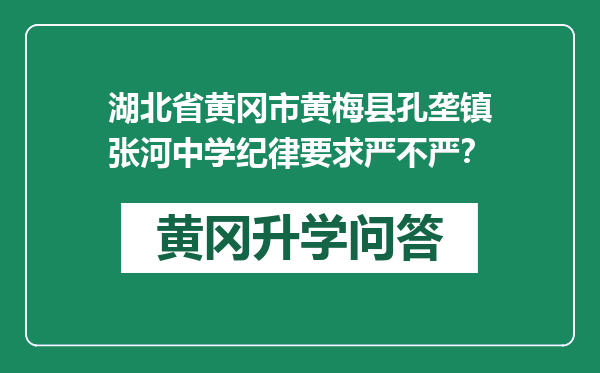 湖北省黄冈市黄梅县孔垄镇张河中学纪律要求严不严？