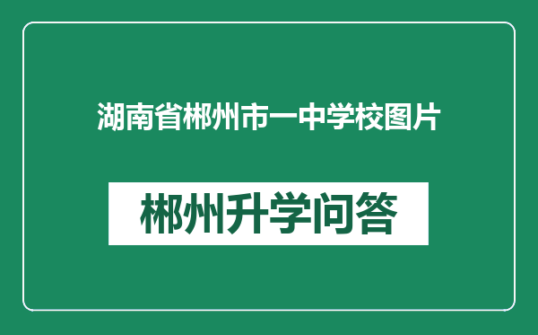 湖南省郴州市一中学校图片