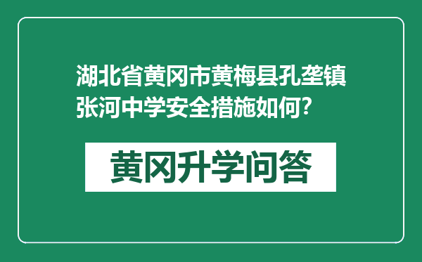 湖北省黄冈市黄梅县孔垄镇张河中学安全措施如何？