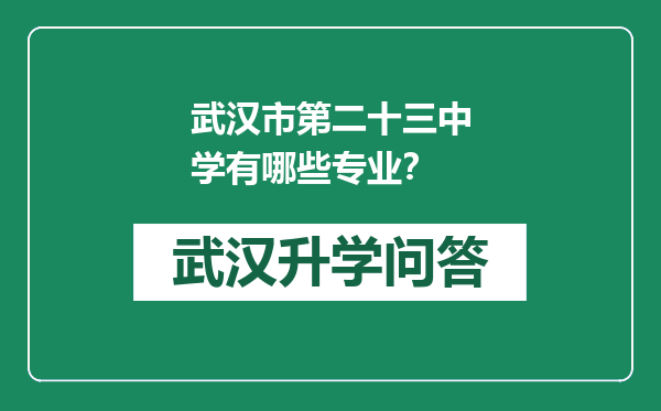 武汉市第二十三中学有哪些专业？