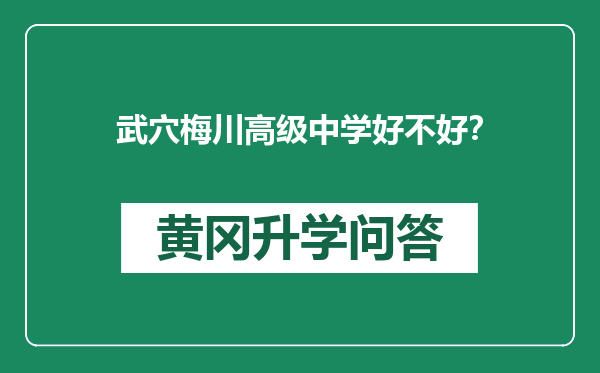 武穴梅川高级中学好不好？