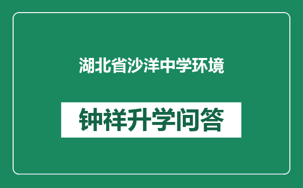 湖北省沙洋中学环境