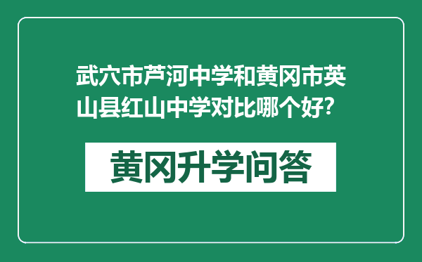 武穴市芦河中学和黄冈市英山县红山中学对比哪个好？