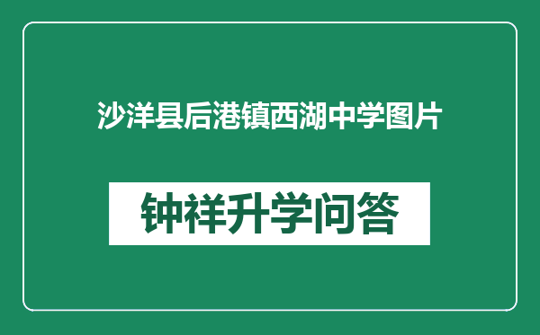 沙洋县后港镇西湖中学图片