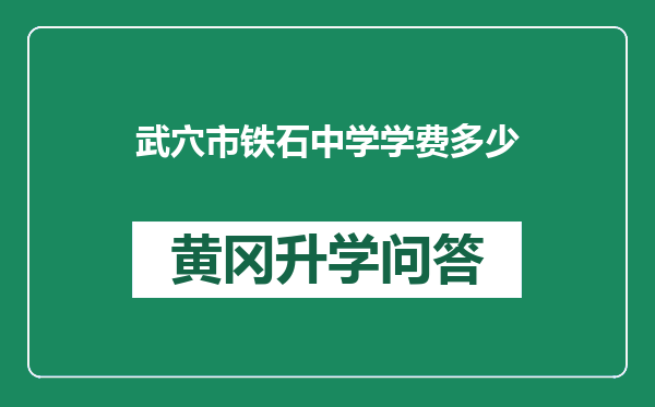 武穴市铁石中学学费多少