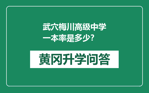 武穴梅川高级中学一本率是多少？