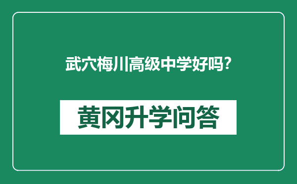 武穴梅川高级中学好吗？