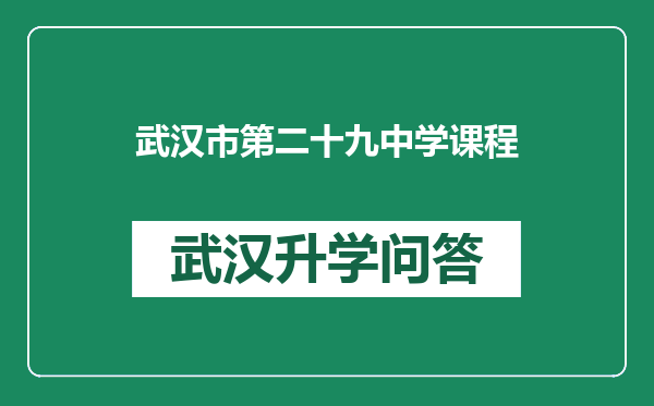 武汉市第二十九中学课程