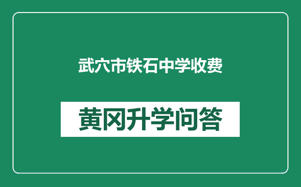 武穴市铁石中学收费