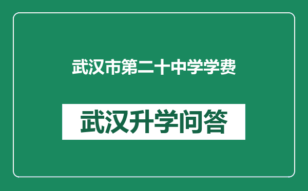 武汉市第二十中学学费